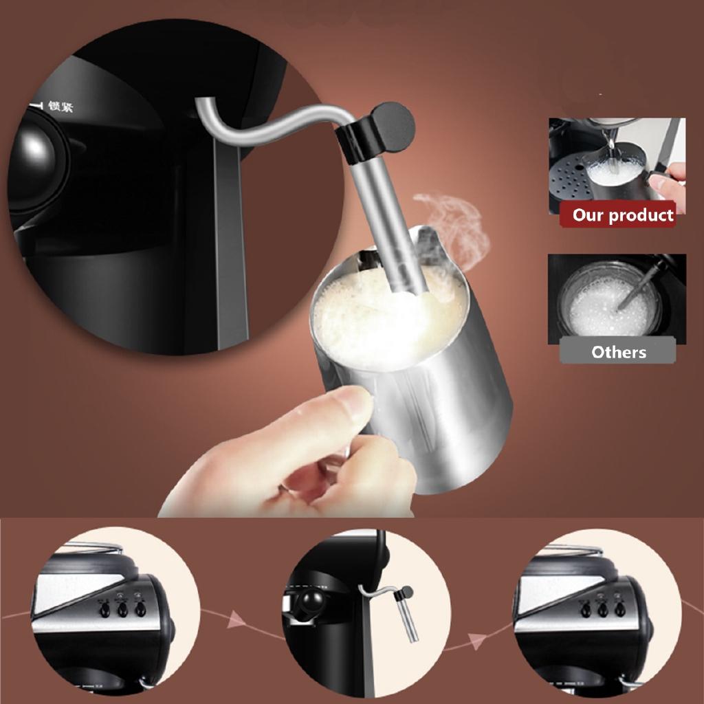 1850W 1.5L LCD Screen Automatic Espresso Coffee Machine American Cafe Maker Coffee Pot Steam Bubble Milk Frother