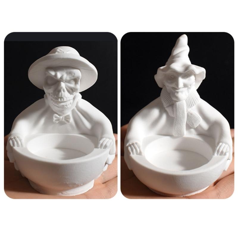 Halloweens Silicone Candle Mould With Witch Skull and Wizard Robe Designs for Crafting and Home Decoration
