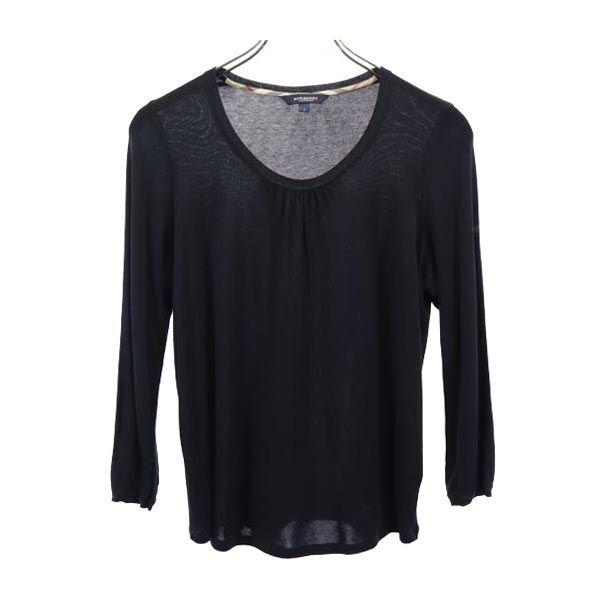 Burberry Sanyo Shokai Silk Long Sleeve Cut 2 Black Women Used