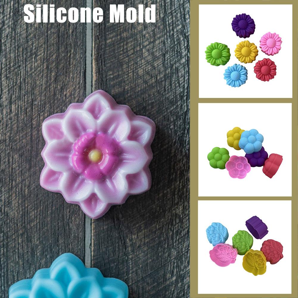 5cm Kleine Gänseblümchen Kuchenform Cupcake-Förmchen Hitzebeständig Antihaft-Silikon Seife Schokolade Form DIY Mini Seife Kerzenformen