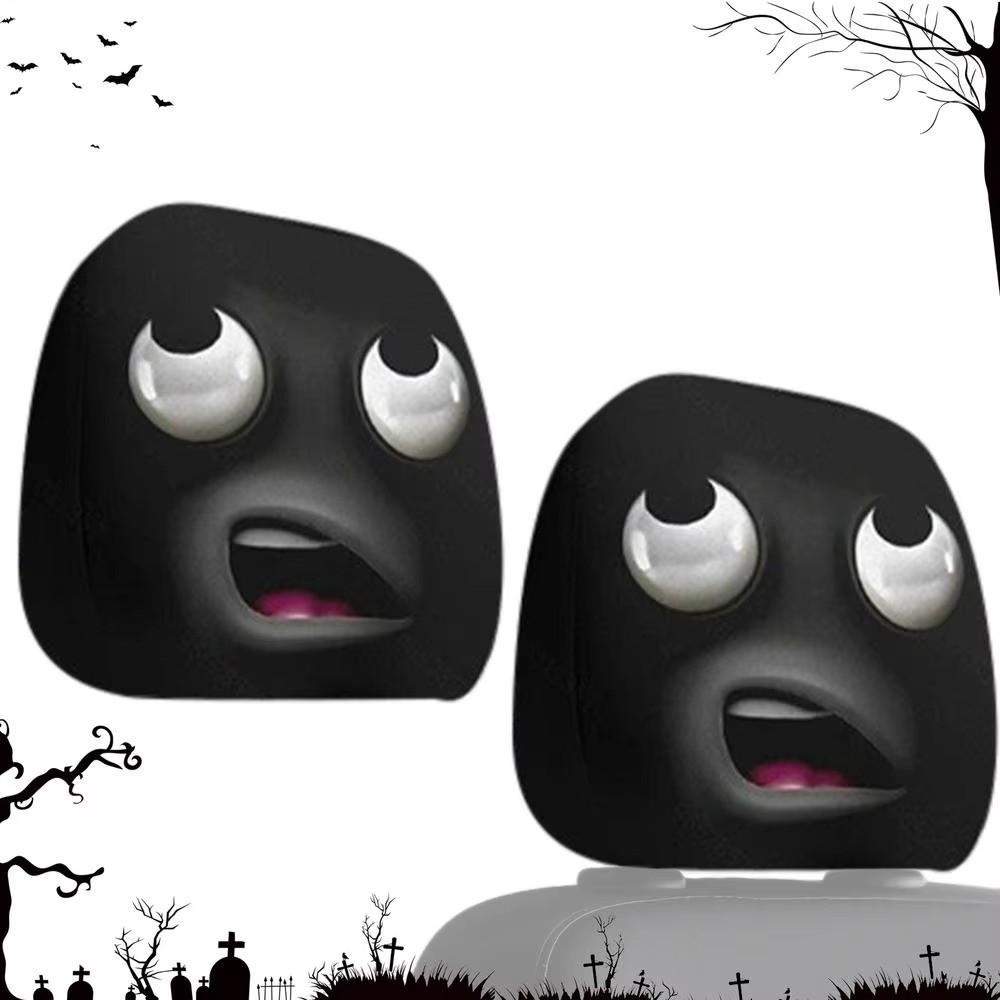 1 Τεμάχιο Μαύρο Κάλυμμα Προσκέφαλου Αυτοκινήτου με Μοτίβο Κρανίου Αναπνεύσιμο Κάλυμμα Προσκέφαλου Καθίσματος Αυτοκινήτου Μαξιλαροθήκη Αυτοκινήτου Απόκριες