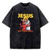 Jesus Has Your Back Jiu Jitsu cotton Vintage Washed t shirt men Trendy Y2k 80s t-shirt Grunge Breathable Retro hip hop
