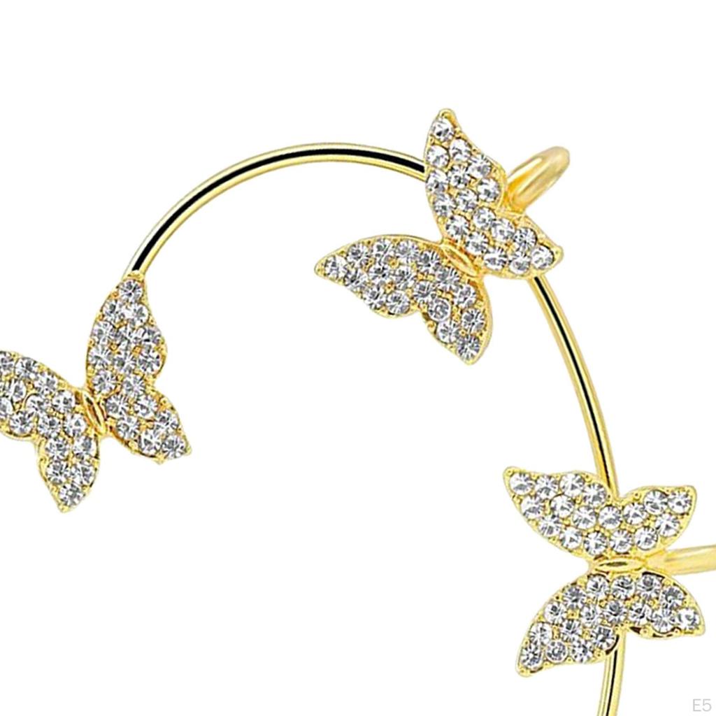 Cuff Earring Butterfly French Style Non- Sparkling Ear Clip Metal Elegant Fashion for Girls