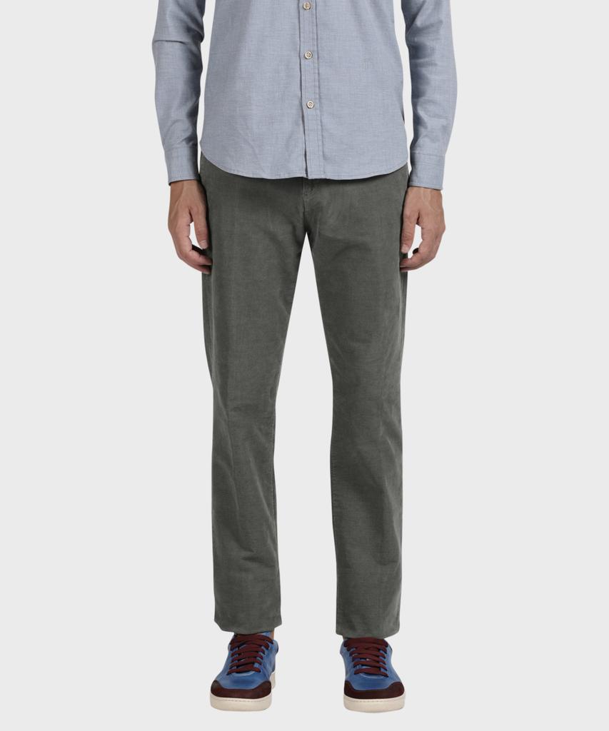 PANICALE Gray Regular Fit Washed Cotton Pants