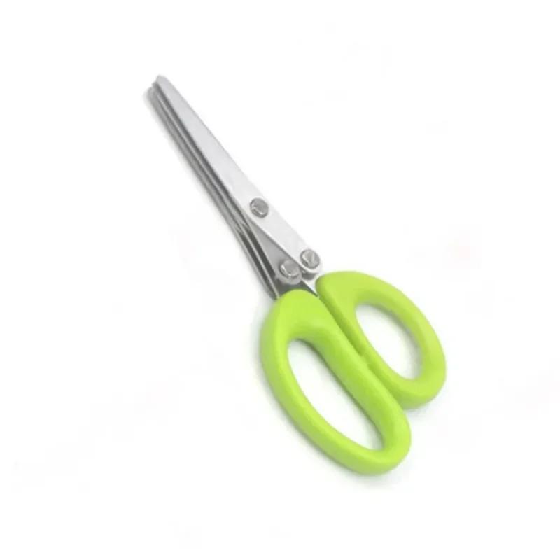 Tesoura de Cozinha Multicamadas Aço Inoxidável Cortador de Vegetais Cebolinha Ervas Algas Temperos Ferramenta de Cozinha Cortar Acessórios de Cozinha
