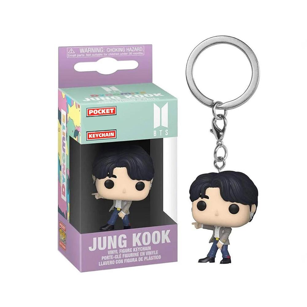 Funko POP Neuer Schlüsselanhänger Spielzeug Herren Team JUNG KOOK JIMIN Jin V J-HOPE Pocket Pop Schlüsselanhänger Vinyl Actionfigur Sammelspielzeug