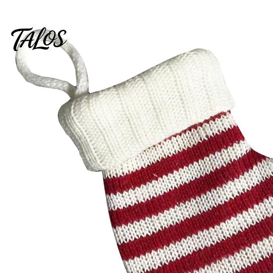 Holiday Decorative Mini Socks Knitted Christmas Stocking Ornaments, Knit Xmas Tree Hanging Decor, Small Indoor Party Supplies Pendants for Tree,