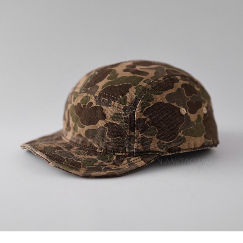 

2025 Spring Summer Camouflage Baseball Cap Tongue Hat Cross Border Hat Men s Outdoor Short Brim Camping Mountaineering Hat M 56-59cm коричневий