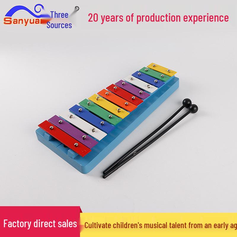 Glockenspiel de Alumínio Colorido de 15 Notas para Educação Infantil e Ensino Escolar