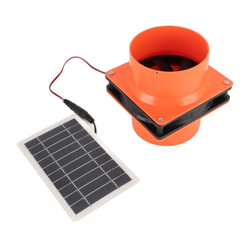 Solar Powered Exhaust Fan 10W 5V ABS Monocrystalline Silicon Solar Panel Ventilation Fan Kit for Round Pipe Pet House