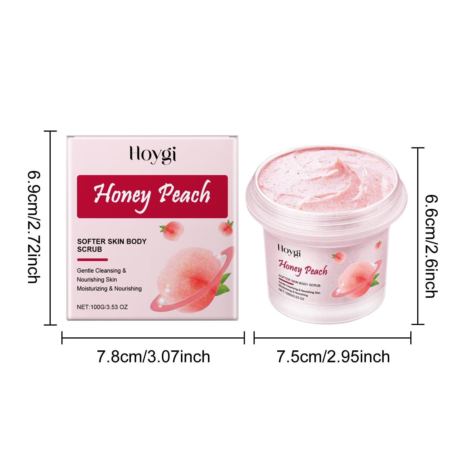 

Скраб для тела Медовый персик для более мягкой кожи Нежный отшелушивающий очищающий гель Осветляющий Глубоко очищающий Увлажняющий Блестящий Гладкий Скраб для тела 100g