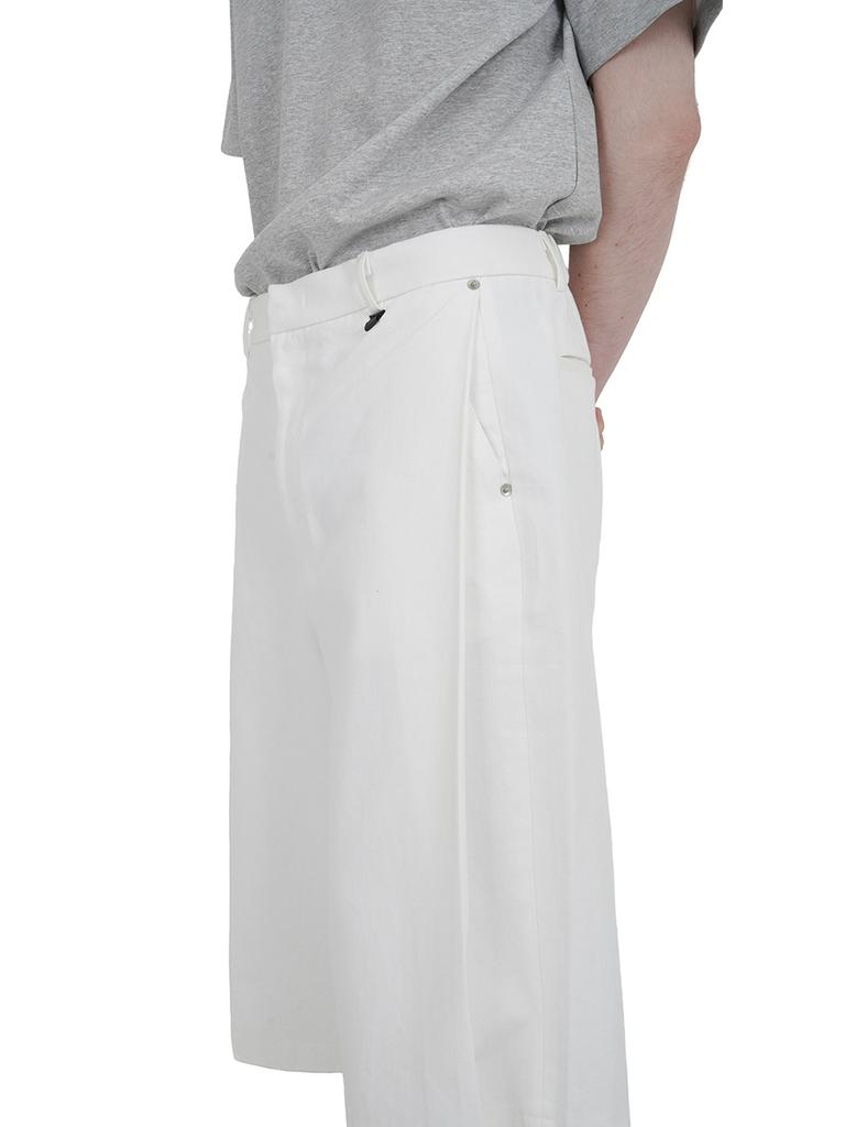 Chaenseseunoi Side Pleat Wide Fit Bermuda Pants White/M251Pt05Wh