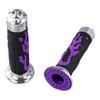 Flame Skull Throttle Knob Grips for 7/8 inch 22mm Motorcycle Handlebars Soft Rubber Construction for Rider Comfort and Safety