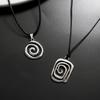 2023 Creative Swirl Pendant Necklace for Women Men Retro Simple Punk Metal Pendant Clavicle Chain Necklace Jewelry Accessory