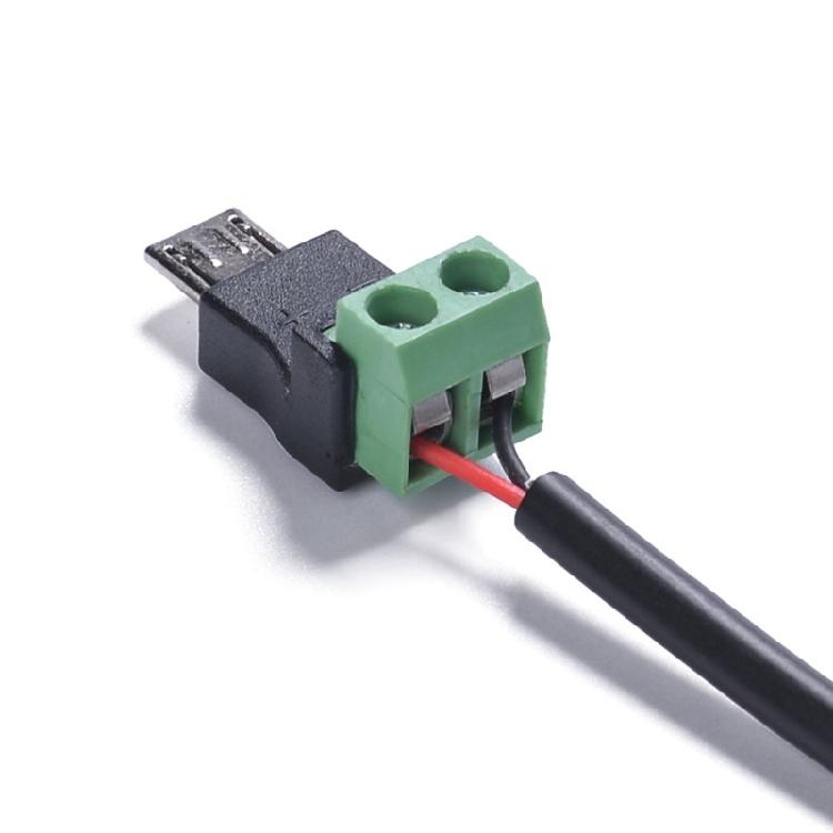 5V Power Transfer Connectors MicroUSB To 2Pin Terminals Charging Cable For Mobile Devices