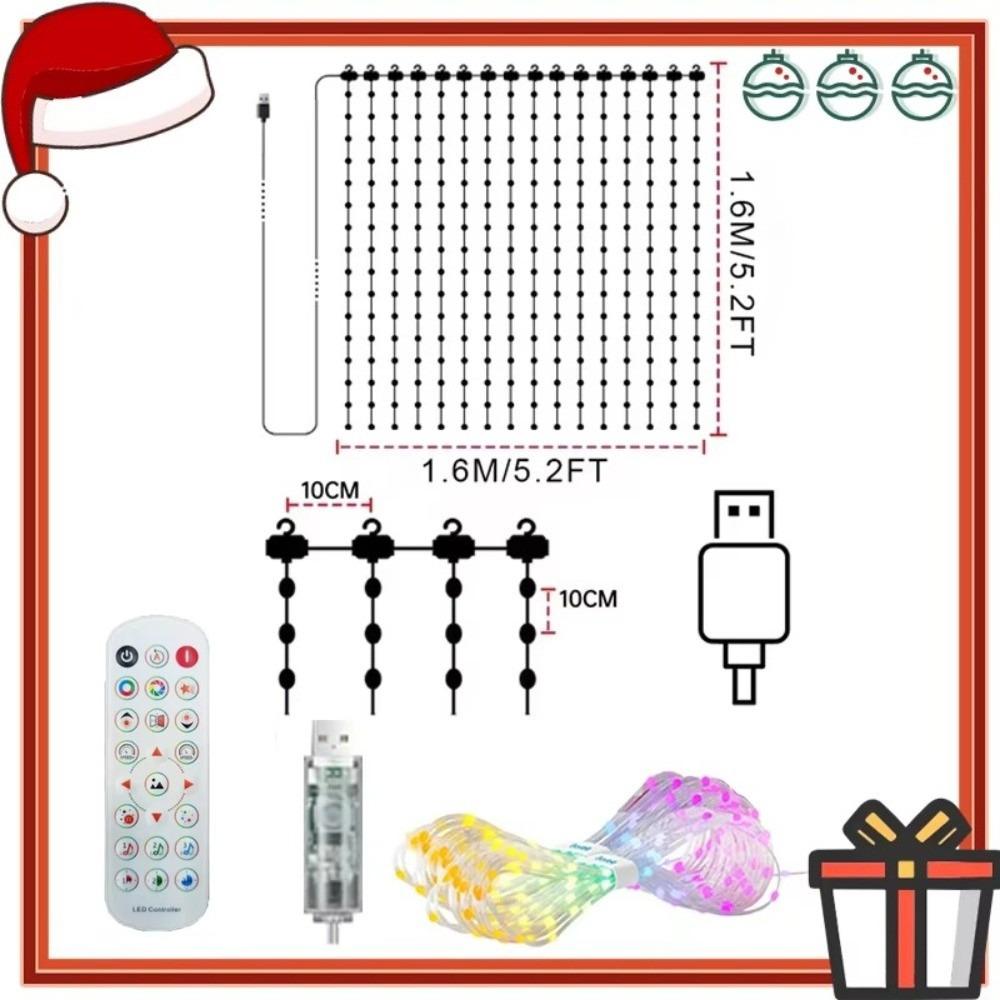 RGB Smart Curtain Lights Music Sync LED Party Lights New DIY Pattern Lights  for Valentine's Day