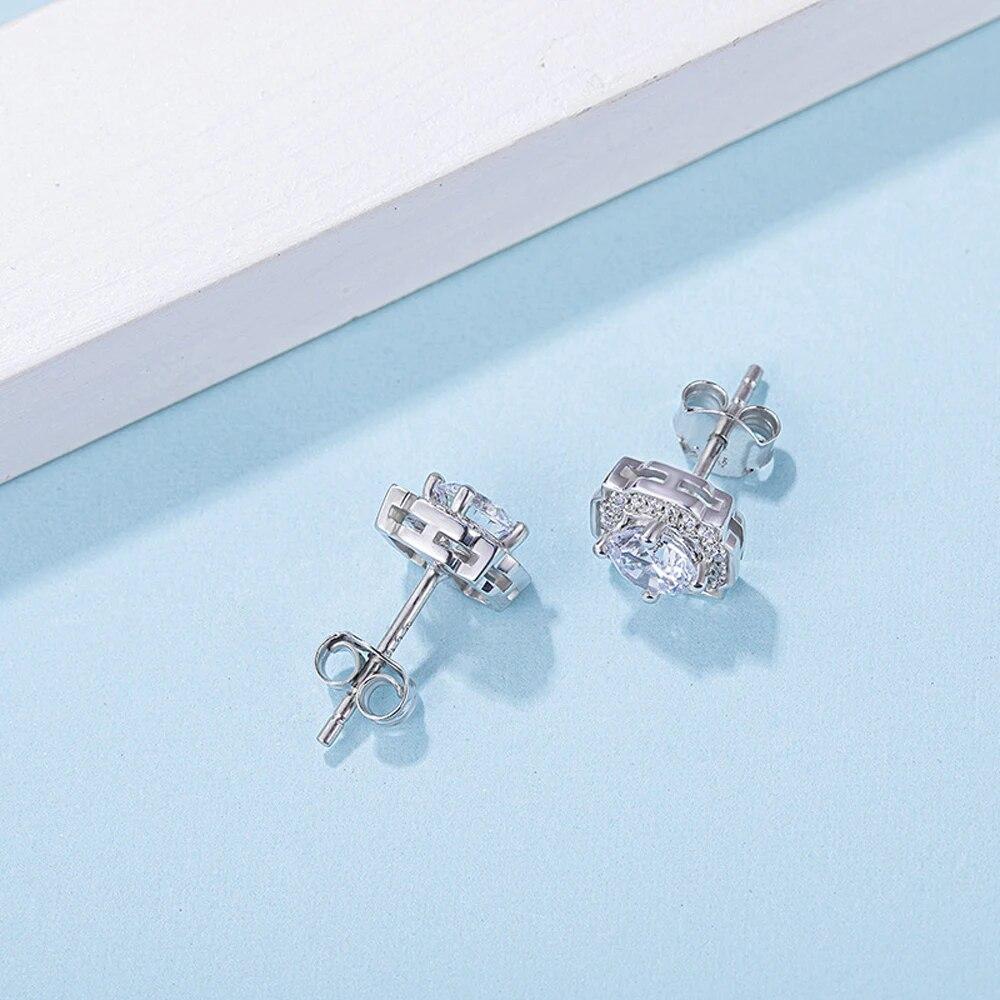 D Culoare 0,5ct Moissanite S925 Cercei de nunta din argint Sterling pentru femeie Fine Pass Diamond Test GRA Bijuterii Cadou