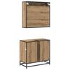 Bathroom Furniture Set with Shelf 2 Pcs Artisan Oak Wood Based Material