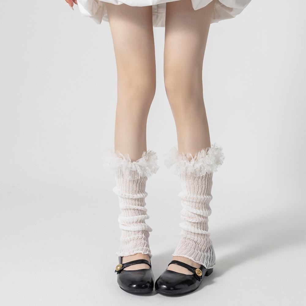 

Y2K Leg Warmers Lolita Pile Sock New Hosiery Girl белый