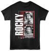 Rocky - Two Photos - Officially Licensed - Black Solid Front Print Adult Short S