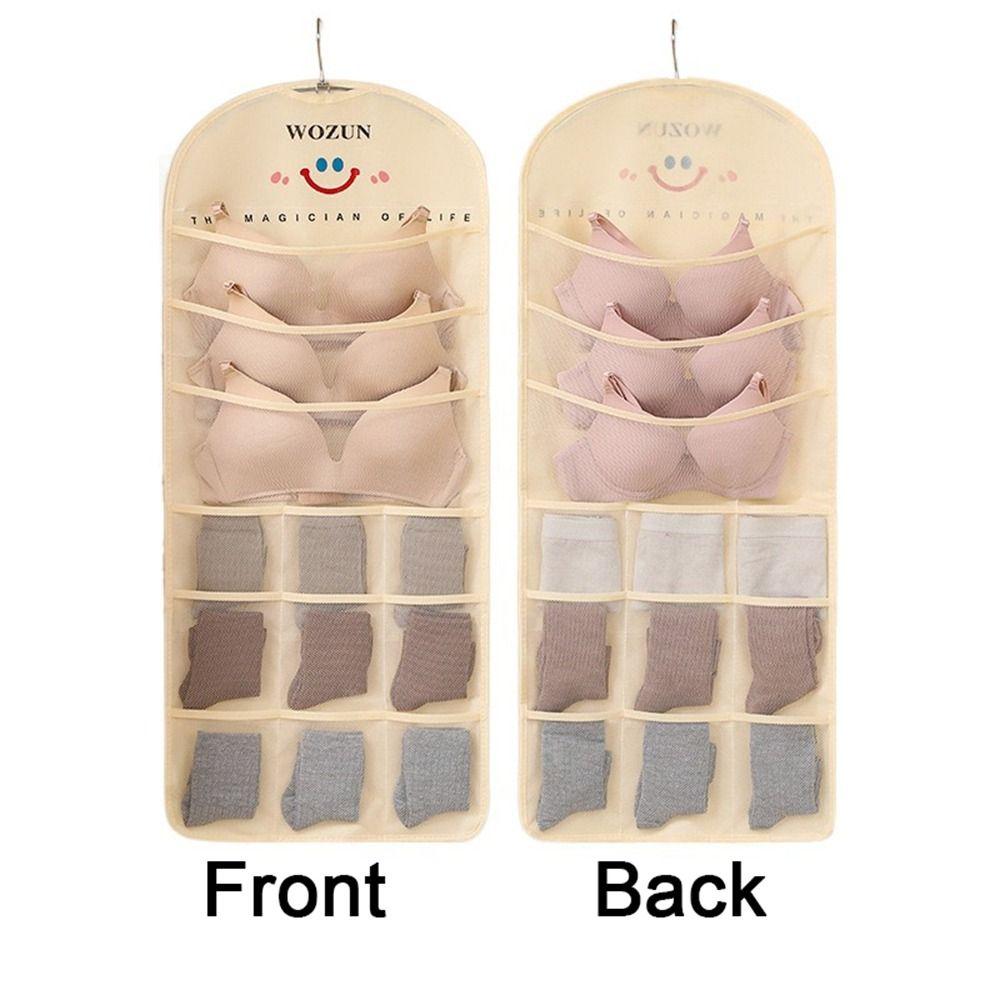 Double Sides Underwear Storage Hanging Bag Wall Mounted Sundries Hanger Storage Bags for Home