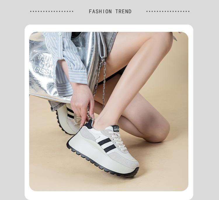 Frühling neue Leder Plateau Forrest Gump Schuhe Studenten Freizeit Ins Trend Moral Training