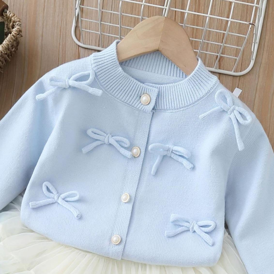 Mädchen Strickjacke und Tüllkleid Set Prinzessin für Herbst Winter 130 gray