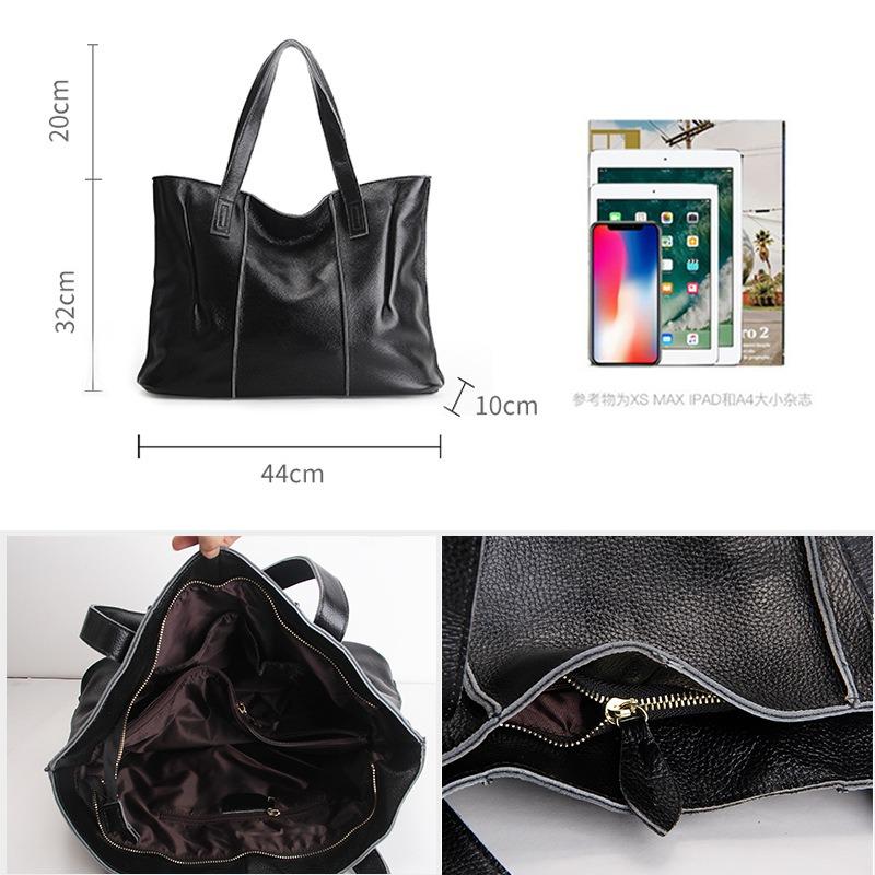 First layer cowhide large-capacity portable tote bag, high-end sense versatile fashion women's genuine leather shoulder bag