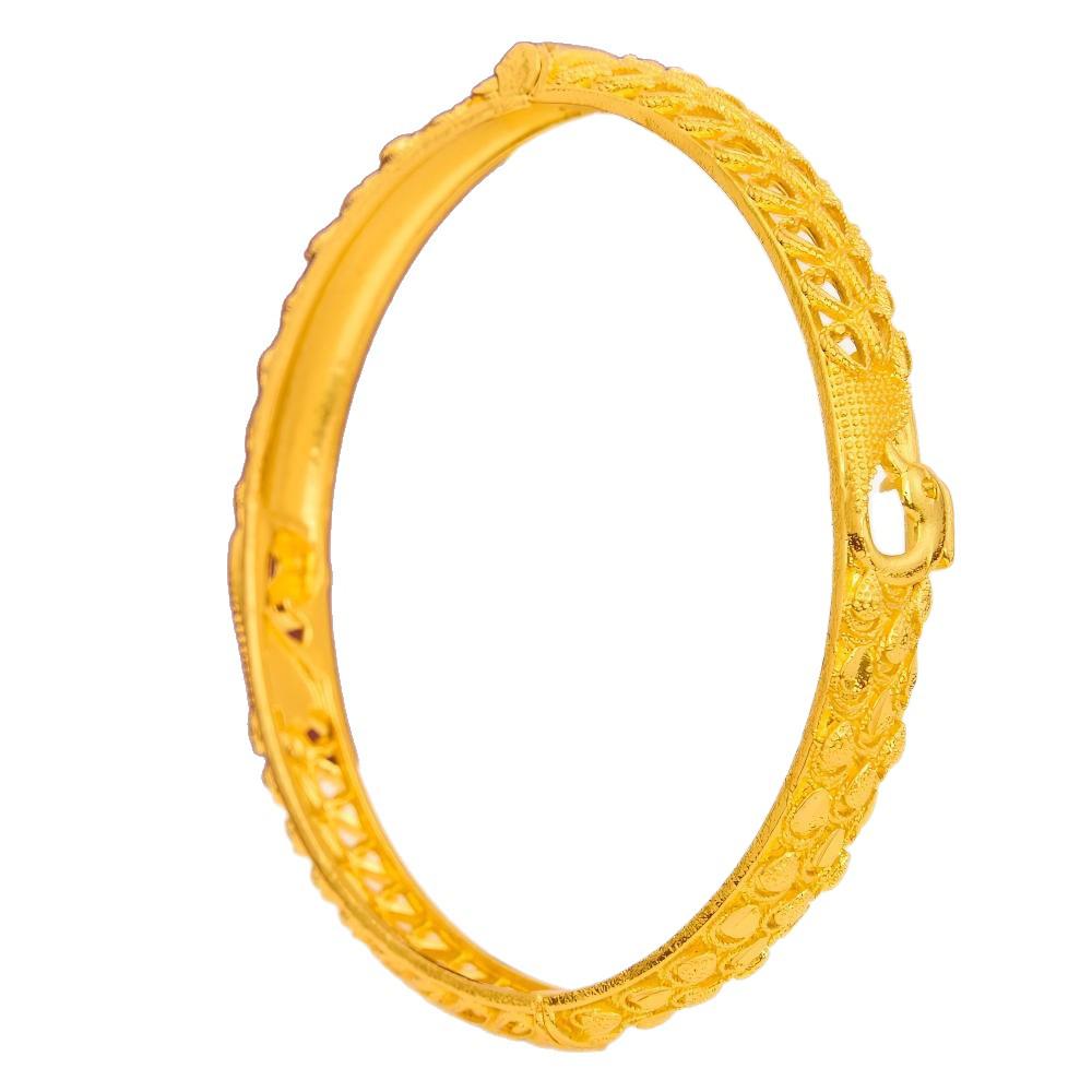 Bracciale Apribile con Fibbia Pavone Retro Placcato Oro in Stile Cinese Antico