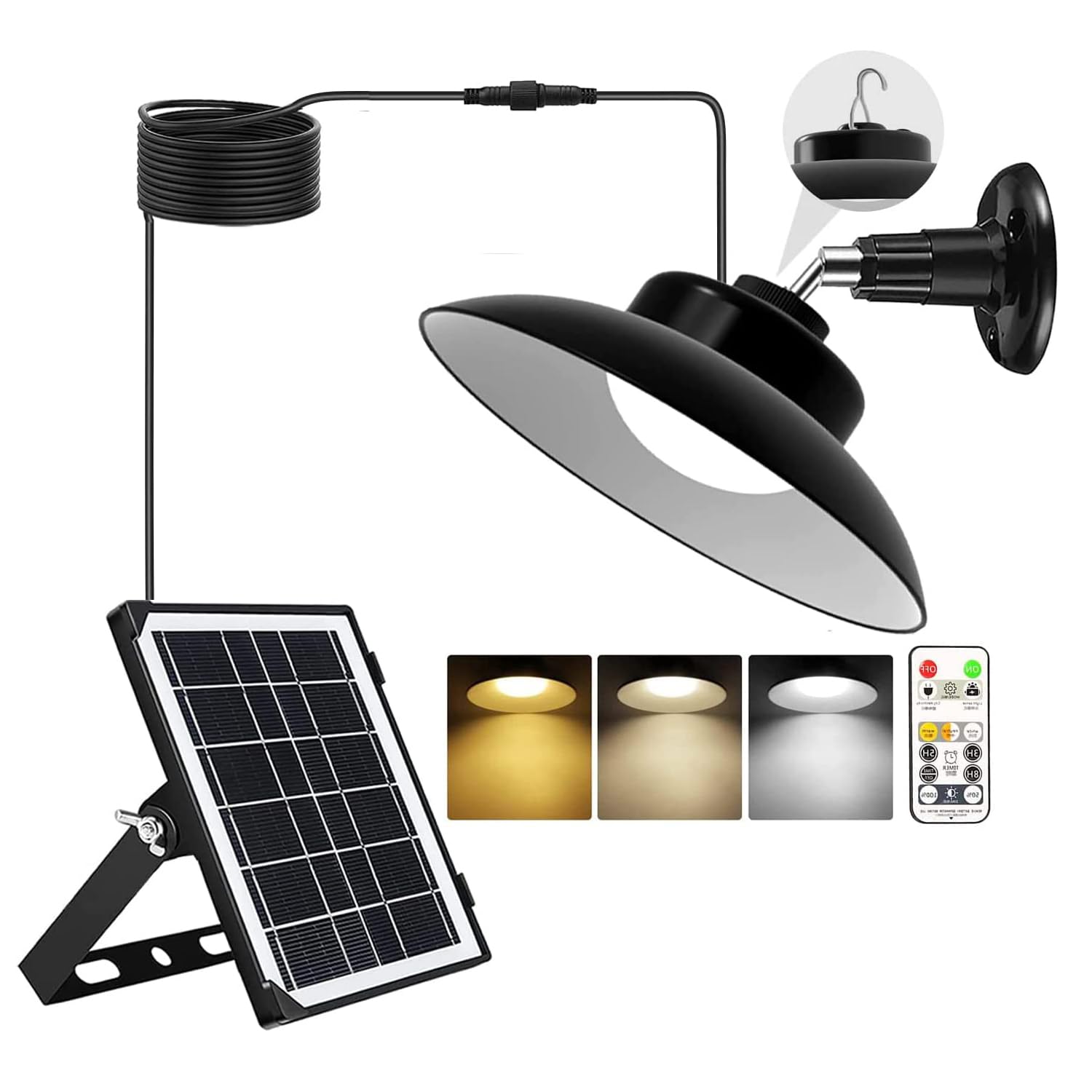 

Aokyoung LED Solar Pendant Separate Three Color Light Automatic 5m Extension IP65 Night Suitable for Indoor and Outdoor Use in Parking and Easy