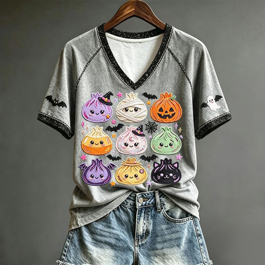 Women's Halloween Cute Printed Short Sleeve T-Shirt