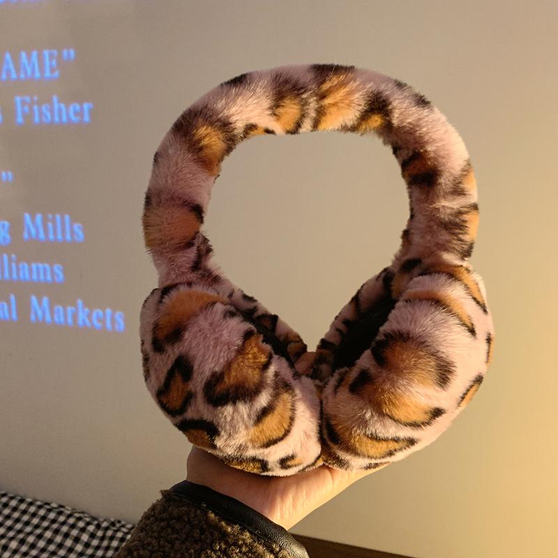 

Леопардовые наушники зимние женские детские мягкие утолщенные уши теплые Y2k женские уши крышка защита велосипедные наушники аксессуары 1pcs