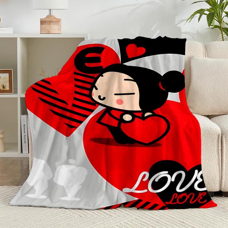 1PC Heartfelt Love cute doll Flannel Blanket Gift, Suitable for Both Men And Women, Soft Ideal for Beds And Sofa, Birthday Or Christmas Gift