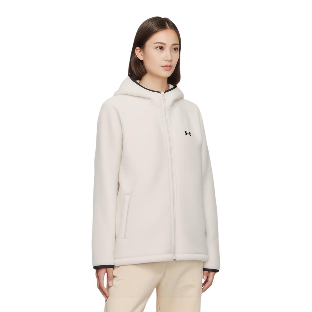 Under Armour Logo Color Block Hooded Knit Sports Long Sleeve Fleece Jacket Women jackets 6010177-279