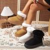 Velvet, Thick, Snow Boots, Thick Soled Shoes, Bow Tie, Warm Shoes, Plus Size, Cotton Shoes