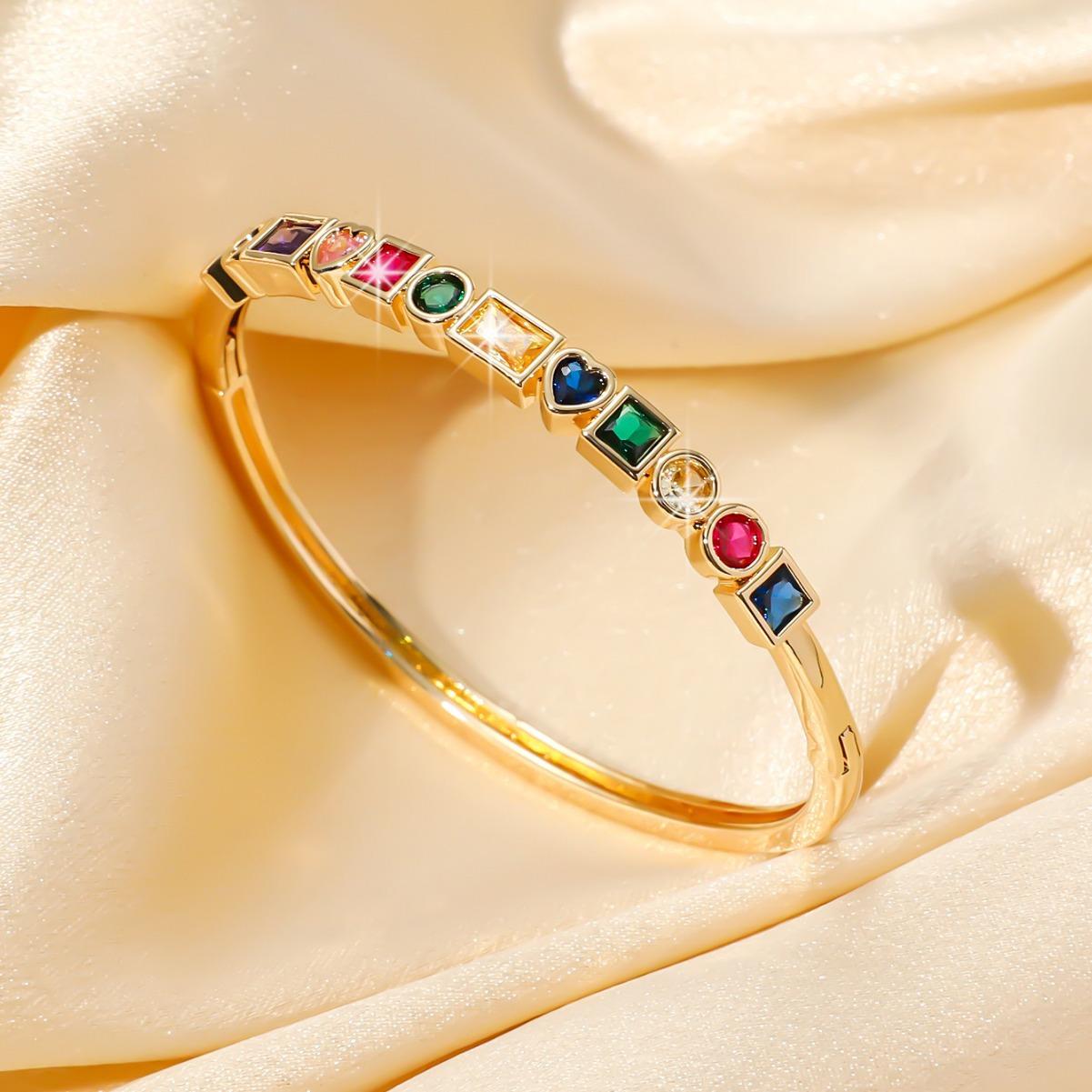 

Винтажные, минималистичные, универсальные и стильные украшения ручной работы с браслетами из микро-инкрустированного цветного циркония 17CM