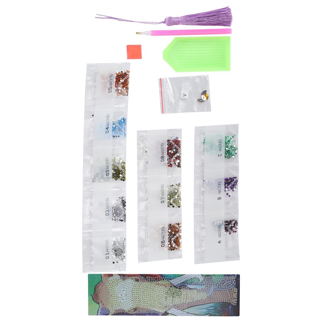 Animal Pattern Diamond Painting Bookmark DIY Rhinestones Beaded Bookmarks with Tassel