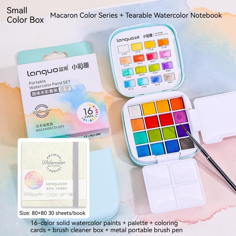 16Farben Klassisch/Chinesische Farben/Perlmutt/Morandi Vollton-Aquarellkasten Outdoor-Aquarellpigmente für Malerei Künstlerbedarf
