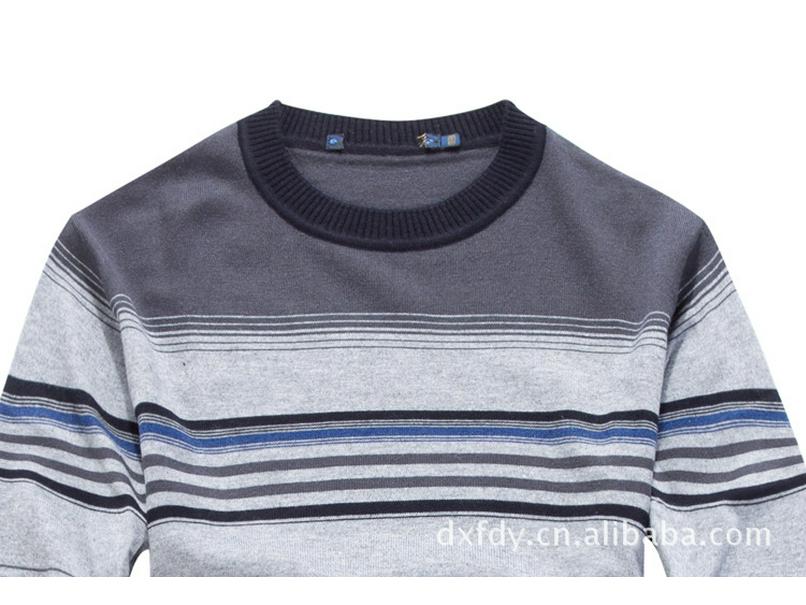 Counter Brand Autumn Striped Wool Crew Neck Sweater for Men HSWD4H048