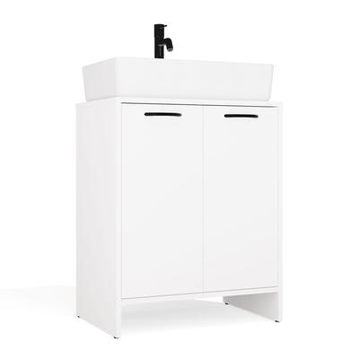 Nina 2Dum Bathroom Cabinet White Pillar 2 Shelves Shelving Under Washbasin