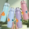 1PC Campfire Bonfire Outdoor Camping Print 750ml Color Plastic Sports Water Bottle Leakproof Flip Straw Lid Suitable for Sports Office Home Use