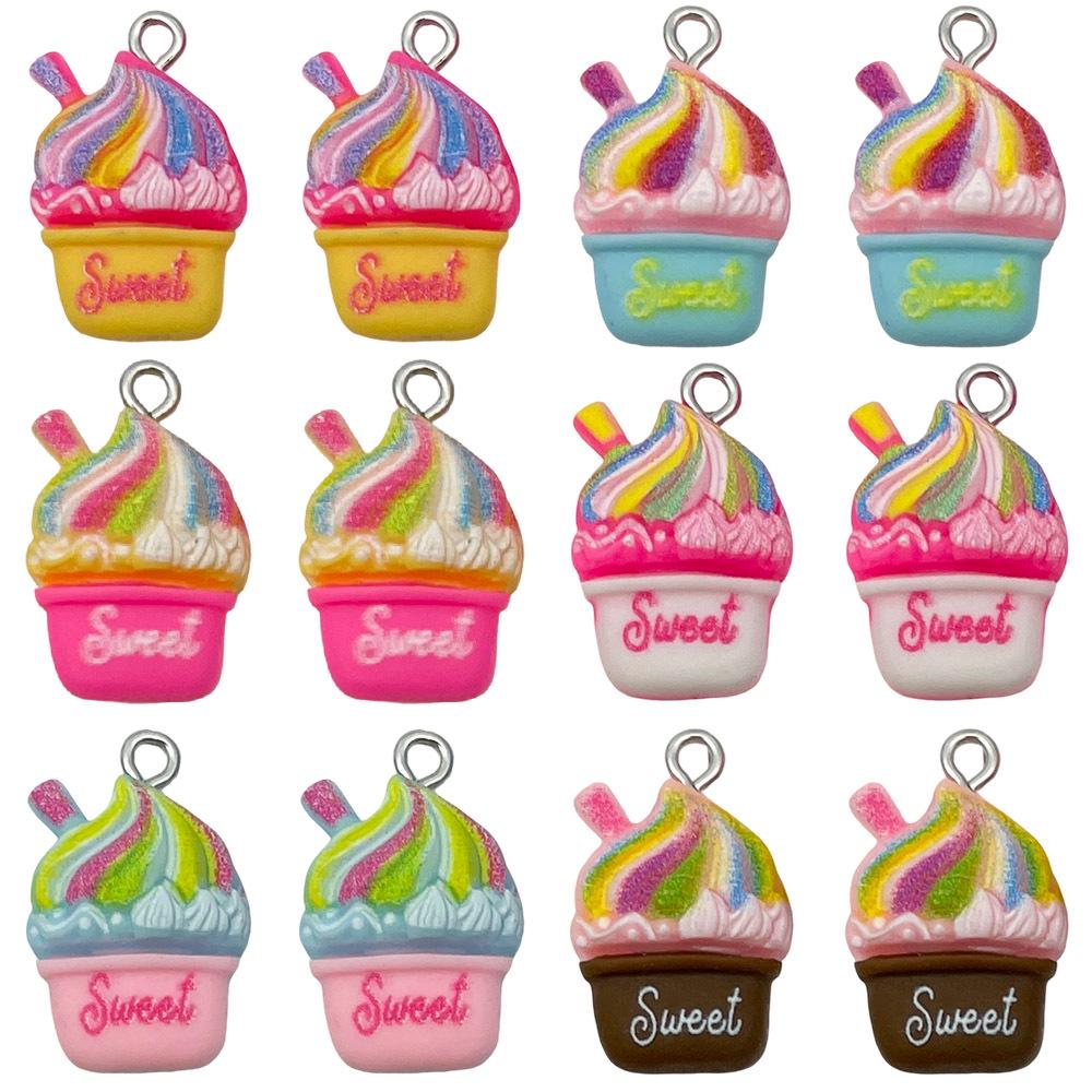 DIY Resin Summer Ice Cream Charms - 8 Colors, 15x28mm - for Bracelets, Necklaces, Keychains, Small Pendants