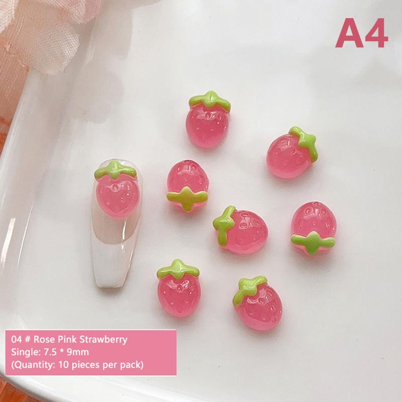 10 ks Pryskyřičné Mini Třešně Jahody Nail Art Ploché Zadní Kamínky Figurky Scrapbook DIY Šperky Dekor Řemesla