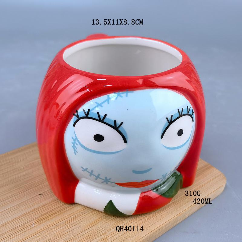 Disney The Nightmare Before Christmas Halloween cartoon ceramic mug Jack spoof cup Christmas Sally horror cartoon skull gift cup