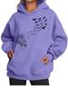 Fashion Fleece-Lined Hoodie Women's Fall/Winter Warm Printed Oversized Fleece-Lined Hoodie