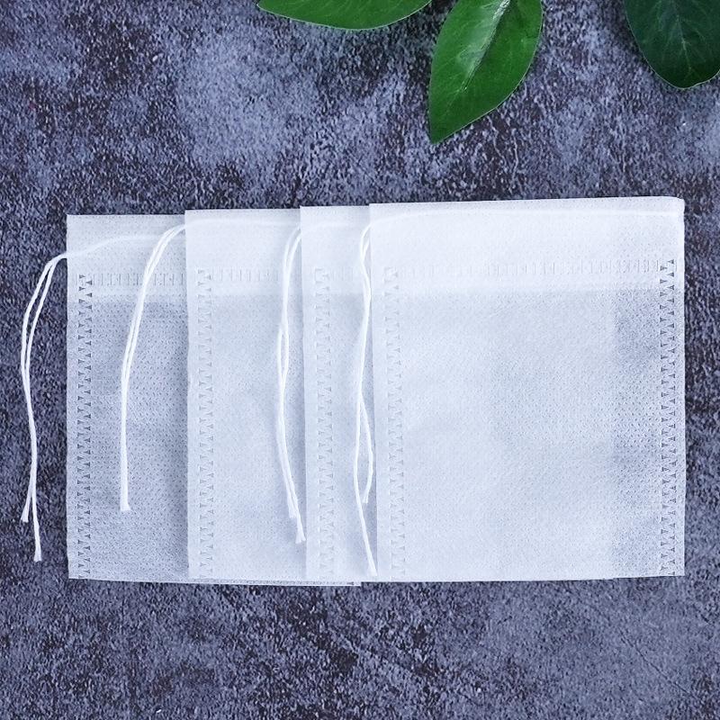 100 Bucăți Pliculețe de Ceai De Unică Folosință Multi-Dimensiuni Material Nețesut Pentru Ceai cu Frunze Vrac Pungă goală cu Șnur Pliculețe Filtru pentru Cafea Rece