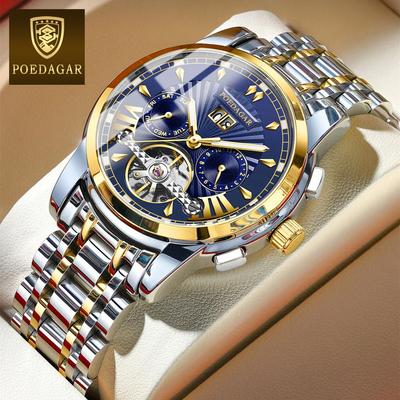 New TOP Brand Luxury Men's Watch With Box Waterproof Multifunctional Automatic Hollow Luminous Men's Mechanical Watches
