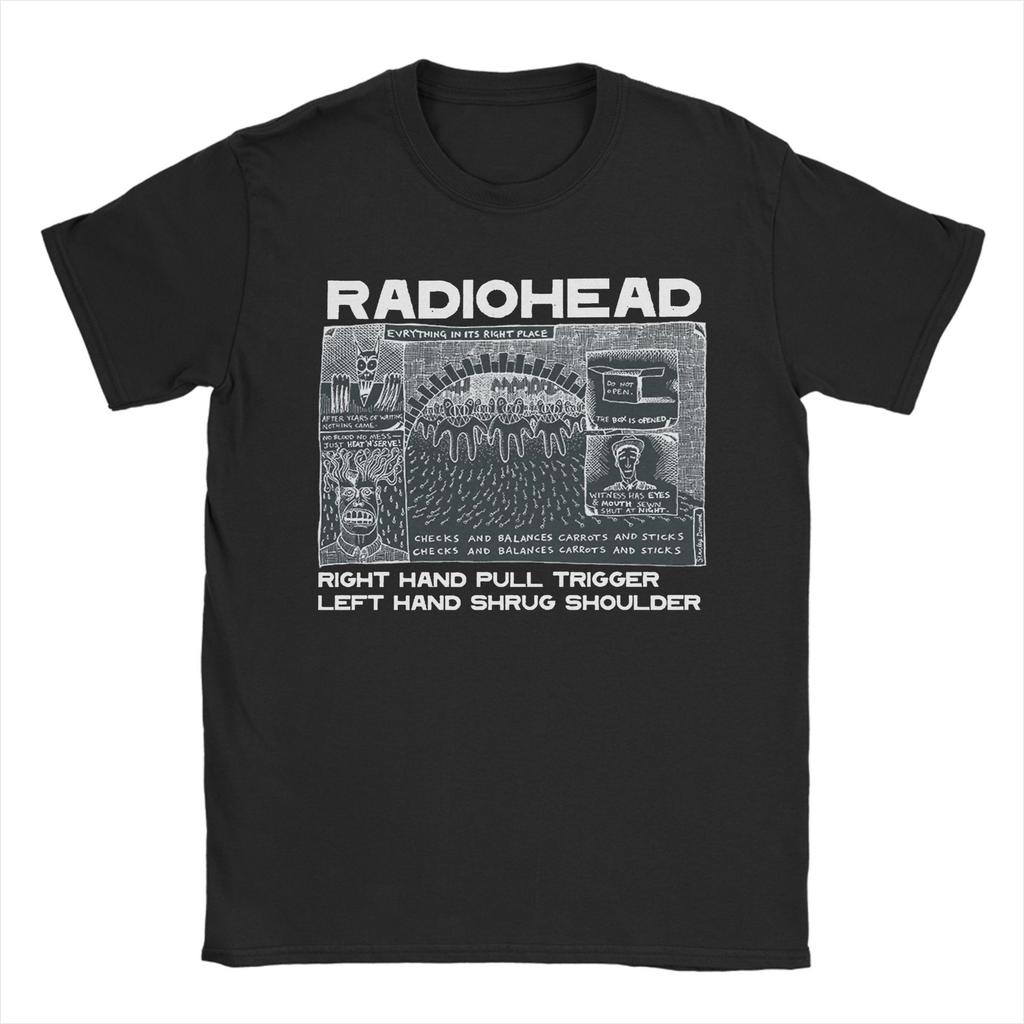Radiohead Rock Vintage Hip Hop T Shirts Men Women Cotton Leisure T-Shirt Crewneck Tees Short Sleeve Clothes 4XL 5XL