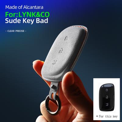Alcantara für LYNK & CO Z10 Autoschlüsselhülle Wildleder Schlüsselanhänger Autozubehör Smart Remote Schutzhülle Schale Styling