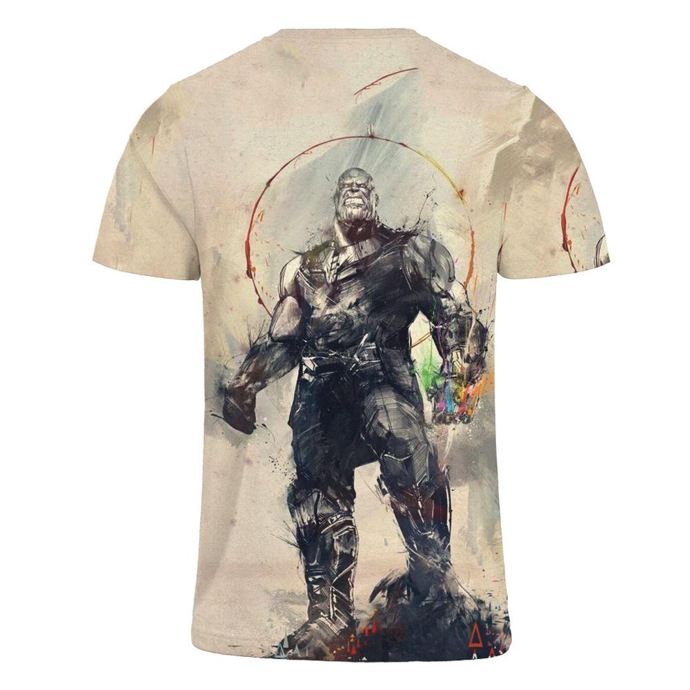 Premium Quality The Avengers Endgame Thanos Men Short Sleeve O-neck Graphic T Shirt Tops Blouse